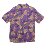 PULL & BEAR Mens Shirt Purple Geometric XS