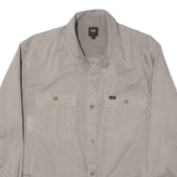 LEE Mens Plain Shirt Grey Long Sleeve XL