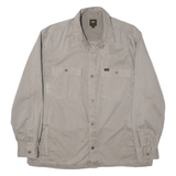 LEE Mens Plain Shirt Grey Long Sleeve XL