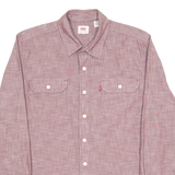 LEVI'S Mens Plain Shirt Maroon Long Sleeve M