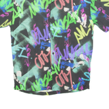 PULL&BEAR Graffiti Mens Shirt Green Crazy Pattern S