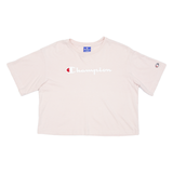 CHAMPION Cropped Womens T-Shirt Pink XS