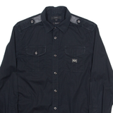 DIESEL Slim Fit Mens Plain Shirt Black Long Sleeve S