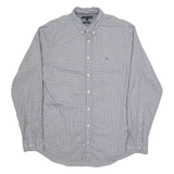 TOMMY HILFIGER Mens Shirt Grey Gingham Long Sleeve L