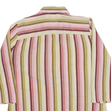 CREATION SUISSE Sheer Womens Shirt Pink 90s Striped 3/4 Sleeve M