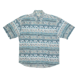 HAPPY LIFE Mens Shirt Blue Fair Isle L