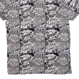 FSBN Pop Art Mens Shirt Grey Crazy Pattern M