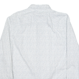 TIMBERLAND Slim Fit Mens Shirt White Crazy Pattern Long Sleeve M