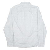 TIMBERLAND Slim Fit Mens Shirt White Crazy Pattern Long Sleeve M