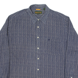 TIMBERLAND Mens Shirt Blue Spotted Long Sleeve XL