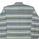 HAPPY LIFE Mens Shirt White Striped Long Sleeve M