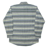 HAPPY LIFE Mens Shirt White Striped Long Sleeve M