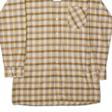 MARSUM Mens Shirt Beige Check Long Sleeve S