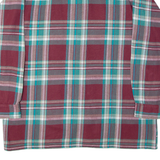 Mens Shirt Red Check Long Sleeve L