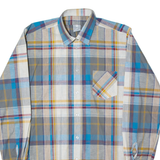 MARSUM Mens Shirt Blue Herringbone Long Sleeve M