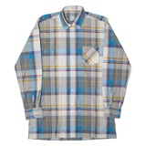 MARSUM Mens Shirt Blue Herringbone Long Sleeve M