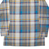 MARSUM Mens Shirt Blue Herringbone Long Sleeve M