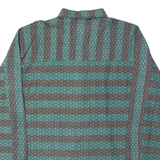 CAMP DERBY Mens Shirt Green Striped Long Sleeve L