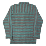 CAMP DERBY Mens Shirt Green Striped Long Sleeve L