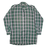 BREMO Mens Shirt Green Check Long Sleeve L