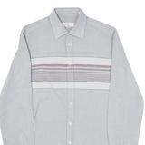 Mens Shirt Blue Striped Long Sleeve S