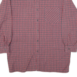 Mens Flannel Shirt Red Check Long Sleeve XL