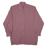 Mens Flannel Shirt Red Check Long Sleeve XL