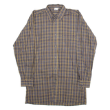 SAN MARCO Mens Shirt Grey Plaid Long Sleeve S