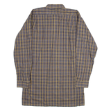 SAN MARCO Mens Shirt Grey Plaid Long Sleeve S