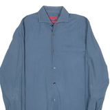 HUGO BOSS Sharp Fit Mens Plain Shirt Blue Long Sleeve S