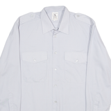 WEDER MEIER Mens Worker Shirt Grey Long Sleeve M