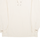 INNES & CROMB LTD Mens Plain Shirt Cream Long Sleeve S