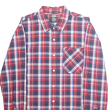 TOMMY HILFIGER Mens Shirt Red Plaid Long Sleeve L