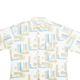EURO MODE Mens Shirt Beige Crazy Pattern XL