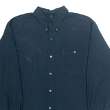KICKERS Mens Plain Shirt Blue Long Sleeve L