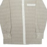 Mens Shirt Brown Check Long Sleeve L