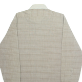 Mens Shirt Brown Check Long Sleeve L