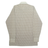 Mens Shirt Brown Check Long Sleeve L