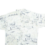 MANTONI Mens Shirt White Crazy Pattern XL