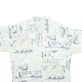 MANTONI Mens Shirt White Crazy Pattern XL