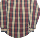 TOMMY HILFIGER Mens Shirt Red Plaid Long Sleeve L