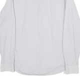 Mens Shirt Blue Spotted Long Sleeve L