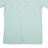 HOBI Mens Plain Shirt Green 90s M