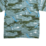 LOUNGE Mens Heavy Shirt Blue 90s Crazy Pattern 2XL