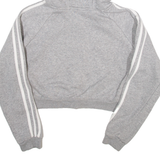 ADIDAS Womens Grey Hoodie Full Zip UK 10