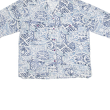 H.E.R Mens Shirt Blue Crazy Pattern L