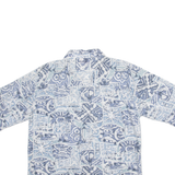 H.E.R Mens Shirt Blue Crazy Pattern L