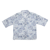 H.E.R Mens Shirt Blue Crazy Pattern L