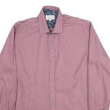 TED BAKER Endurance Mens Shirt Red Houndstooth Long Sleeve L