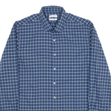 CALVIN KLEIN Slim Fit Mens Shirt Blue Check Long Sleeve M
